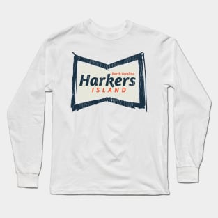 Harkers Island, NC Summertime Vacationing Bowtie Sign Long Sleeve T-Shirt